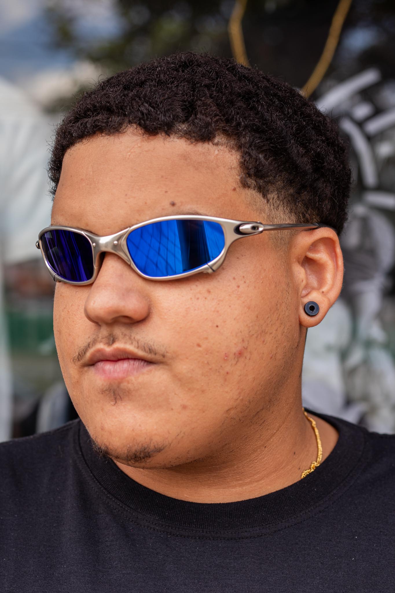 ÓCULOS DE SOL JULIET PLASMA LENTE AZUL ESCURO