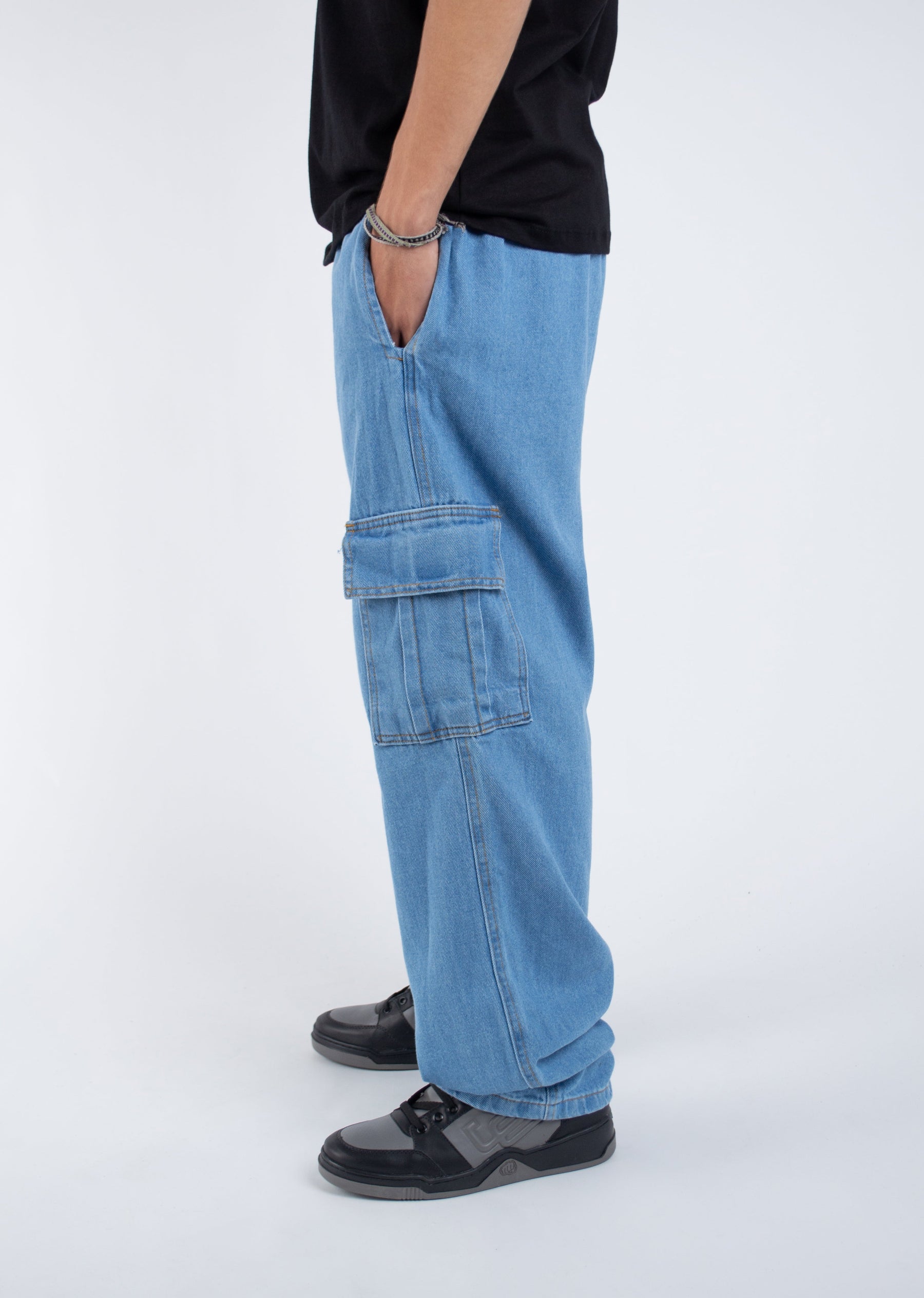 Calça Jeans Cargo Overcome Basic Azul