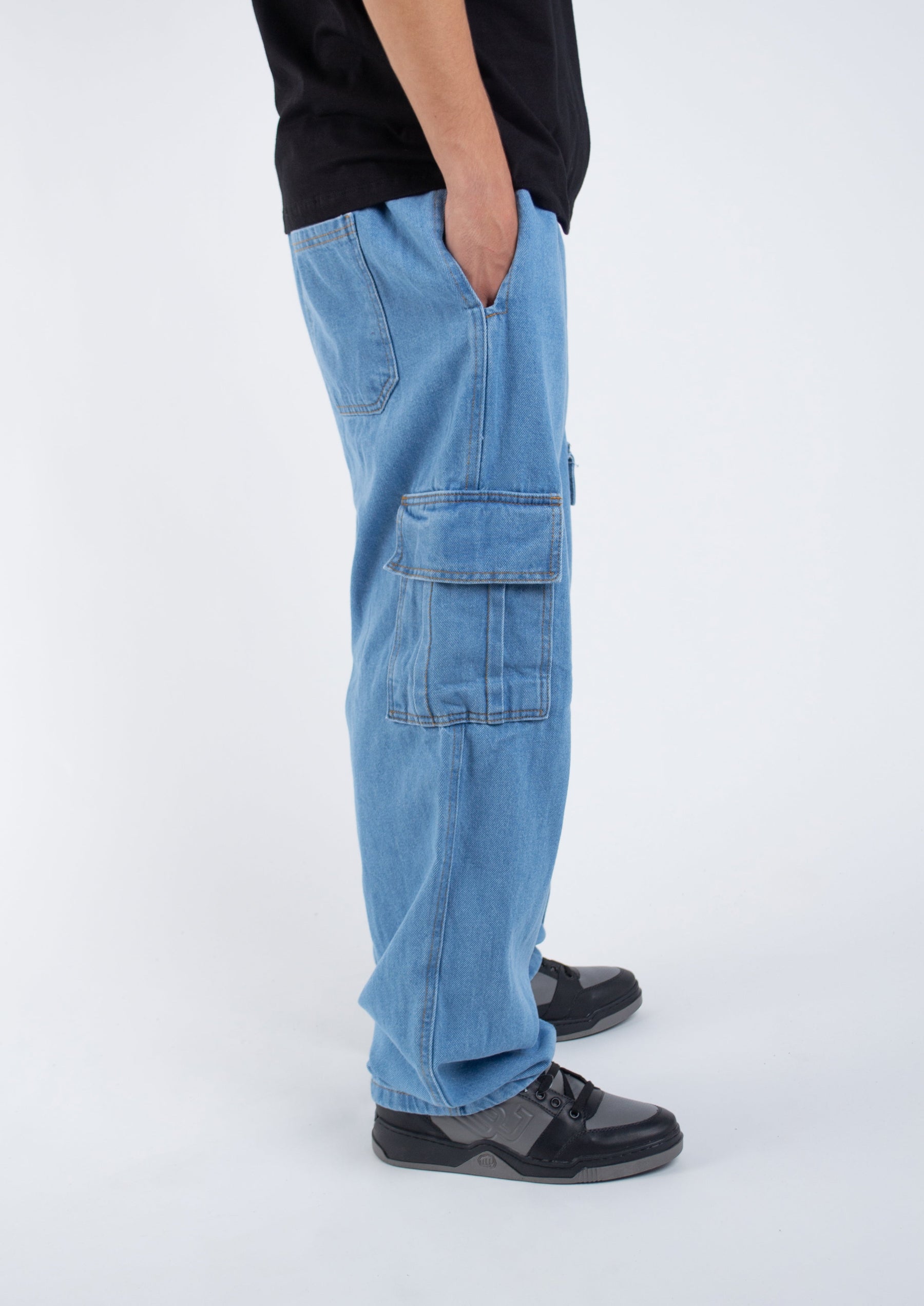 Calça Jeans Cargo Overcome Basic Azul