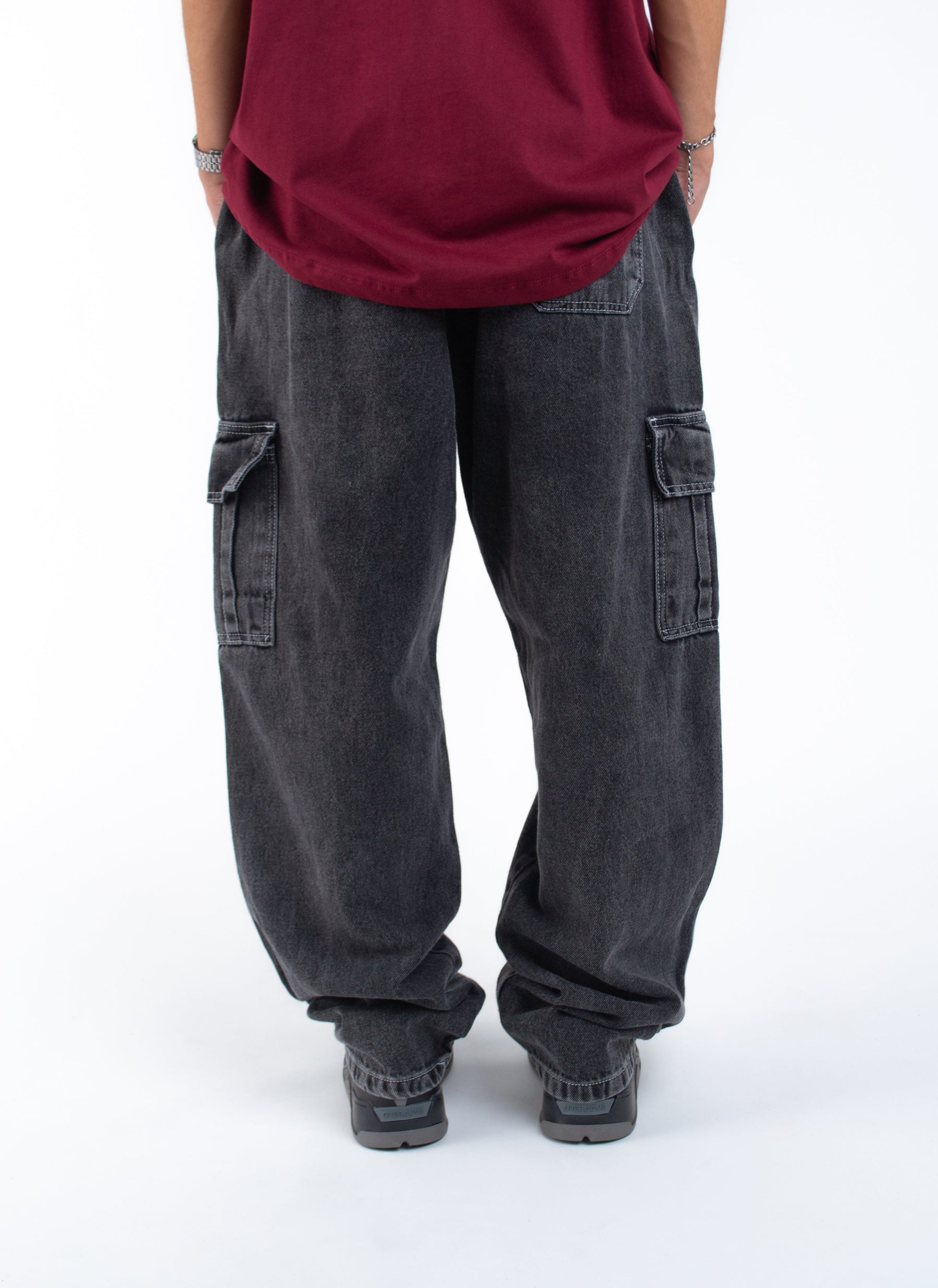 Calça Jeans Cargo Overcome Basic Black