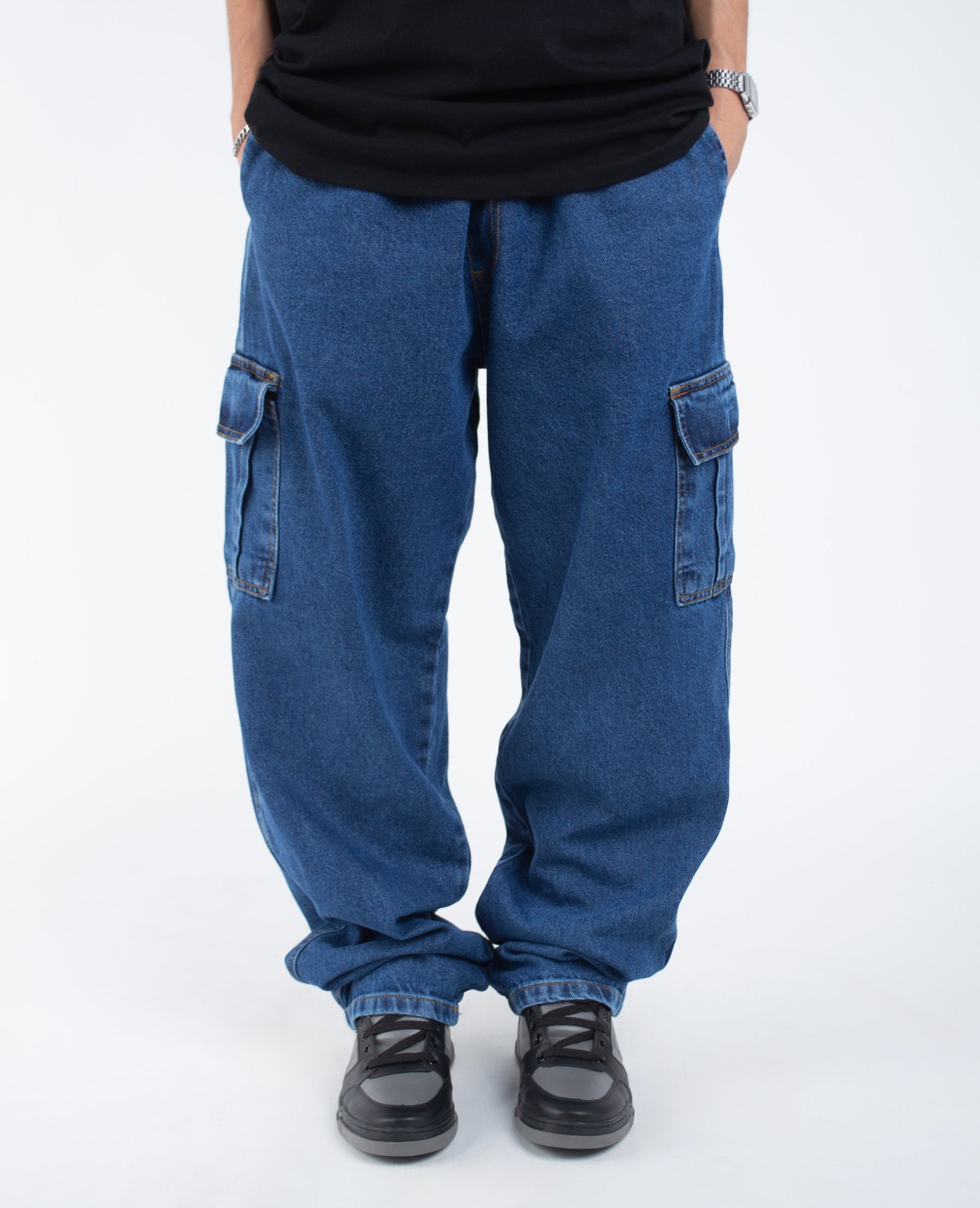 Calça Jeans Cargo Overcome Basic Azul Escuro