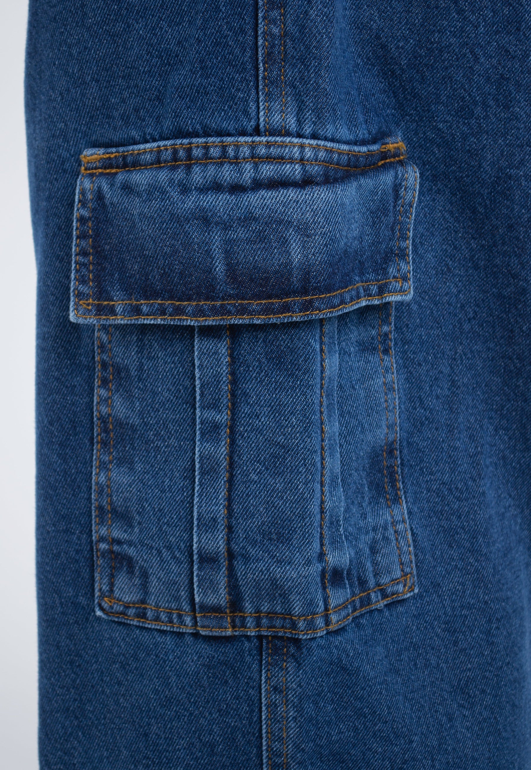 Calça Jeans Cargo Overcome Basic Azul Escuro