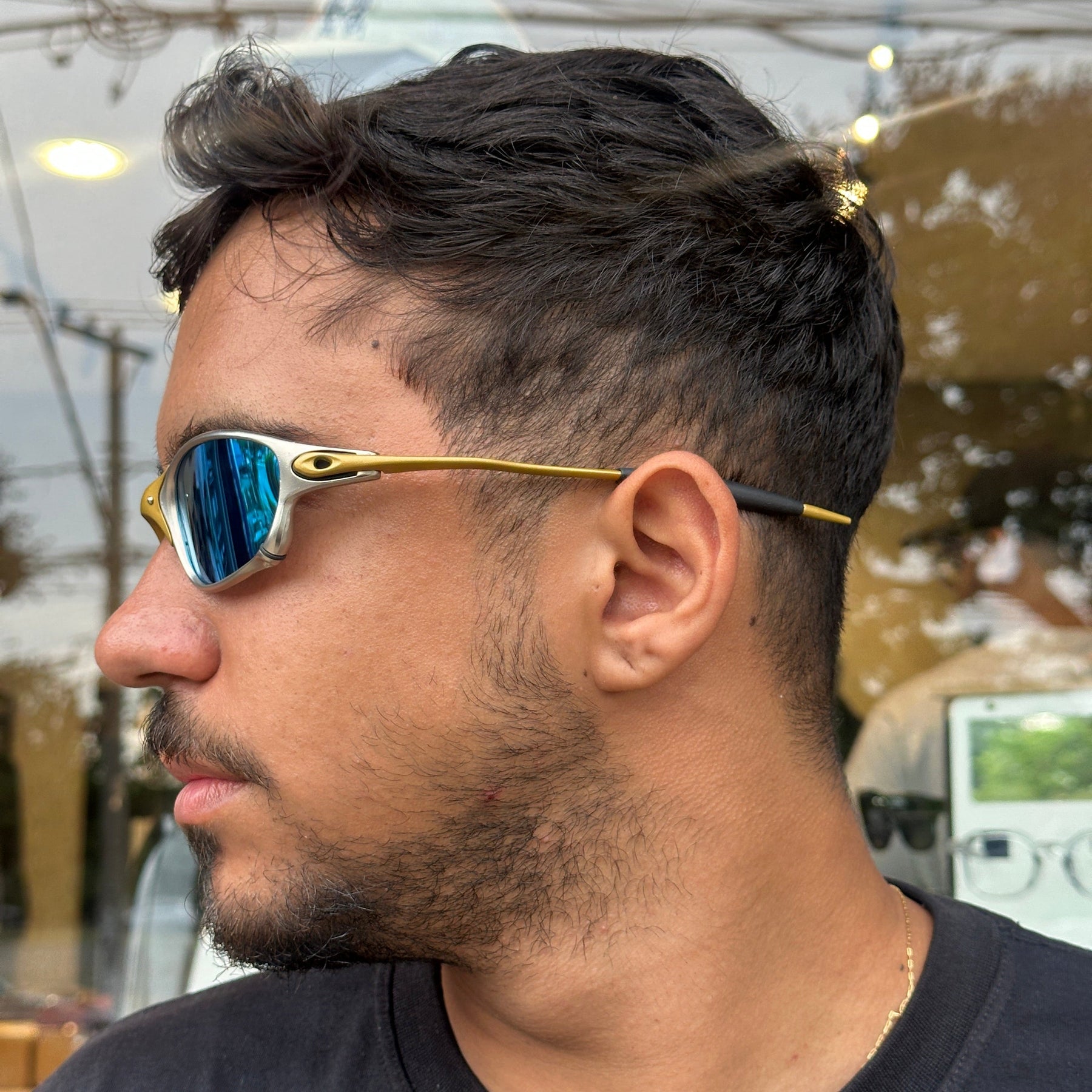 ÓCULOS DE SOL DOUBLE X 24K LENTE AZUL ICE THUG