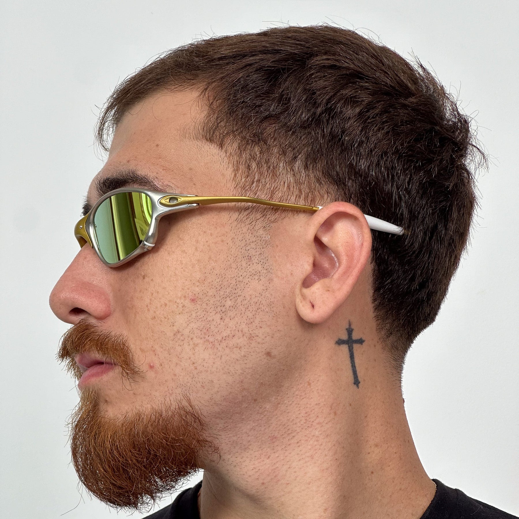 ÓCULOS DE SOL DOUBLE X 24K GOLD BORRACHA BRANCA