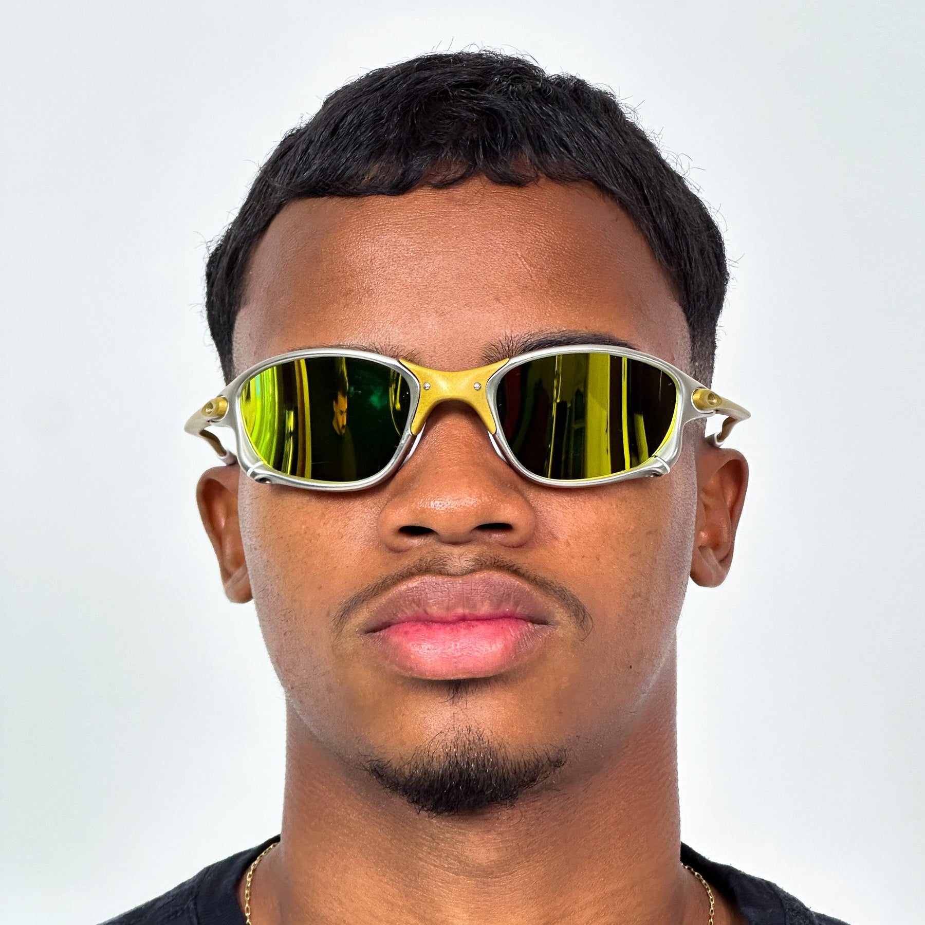 ÓCULOS DE SOL DOUBLE X 24K GOLD BORRACHA BRANCA