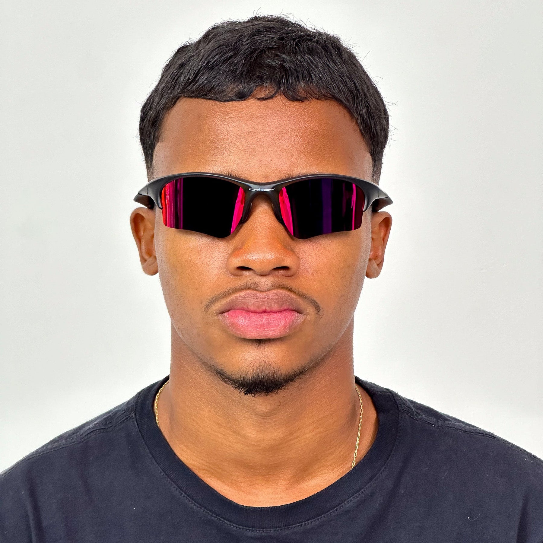 ÓCULOS DE SOL HALF JACKET PRETO LENTE TANZANITE