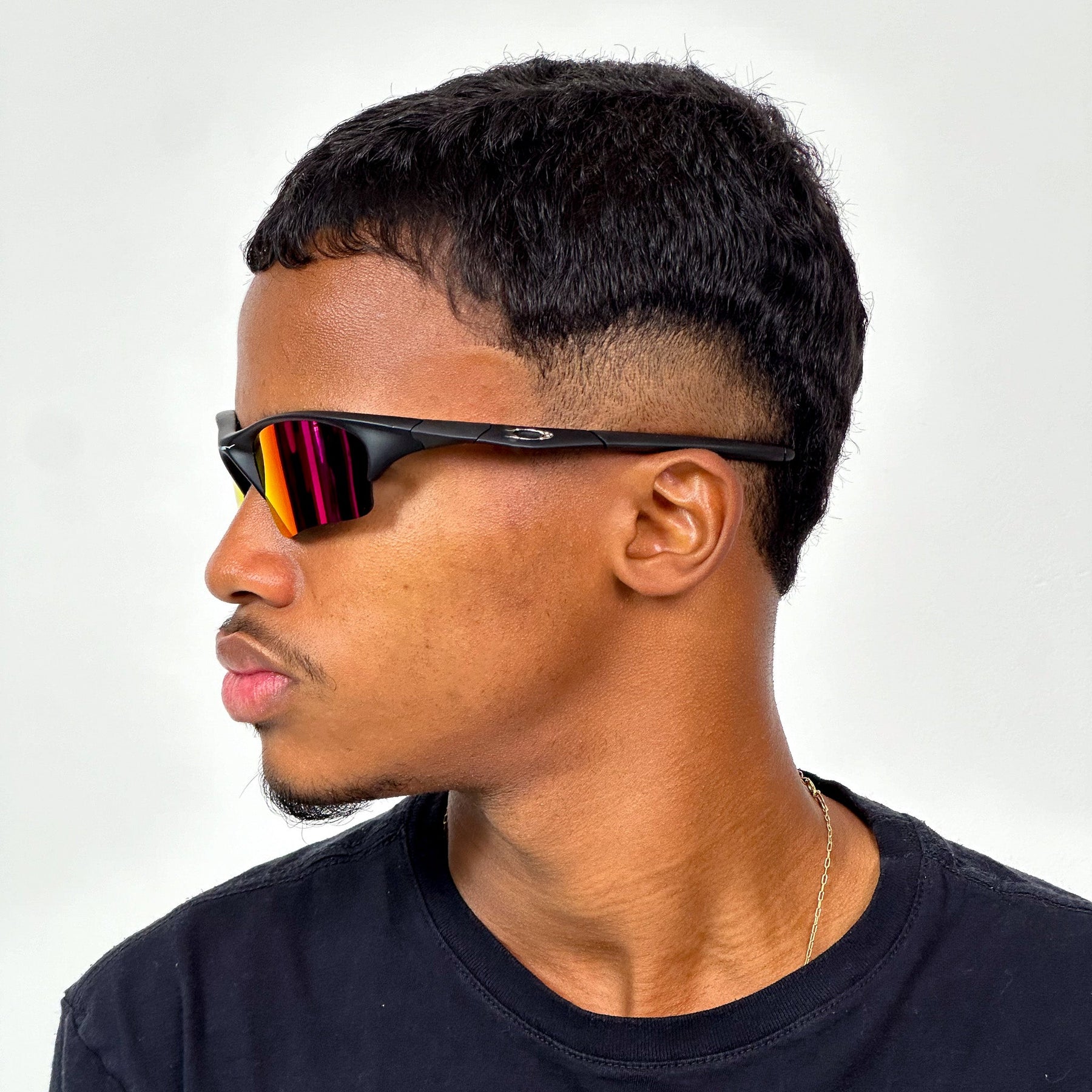 ÓCULOS DE SOL HALF JACKET PRETO LENTE PRETO