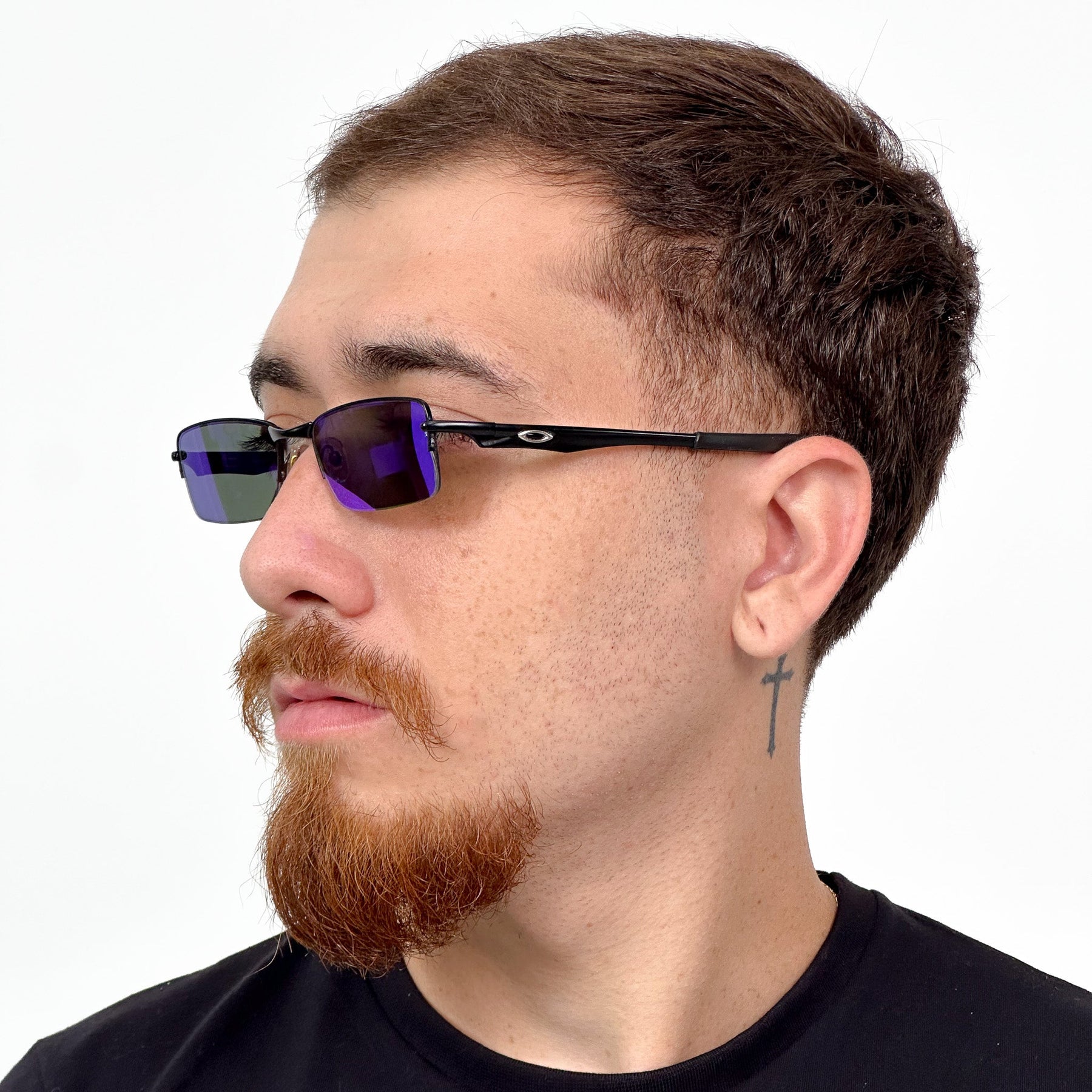 ÓCULOS DE SOL LUPA DO VILÃO PRETO LENTE VERMELHO RUBY