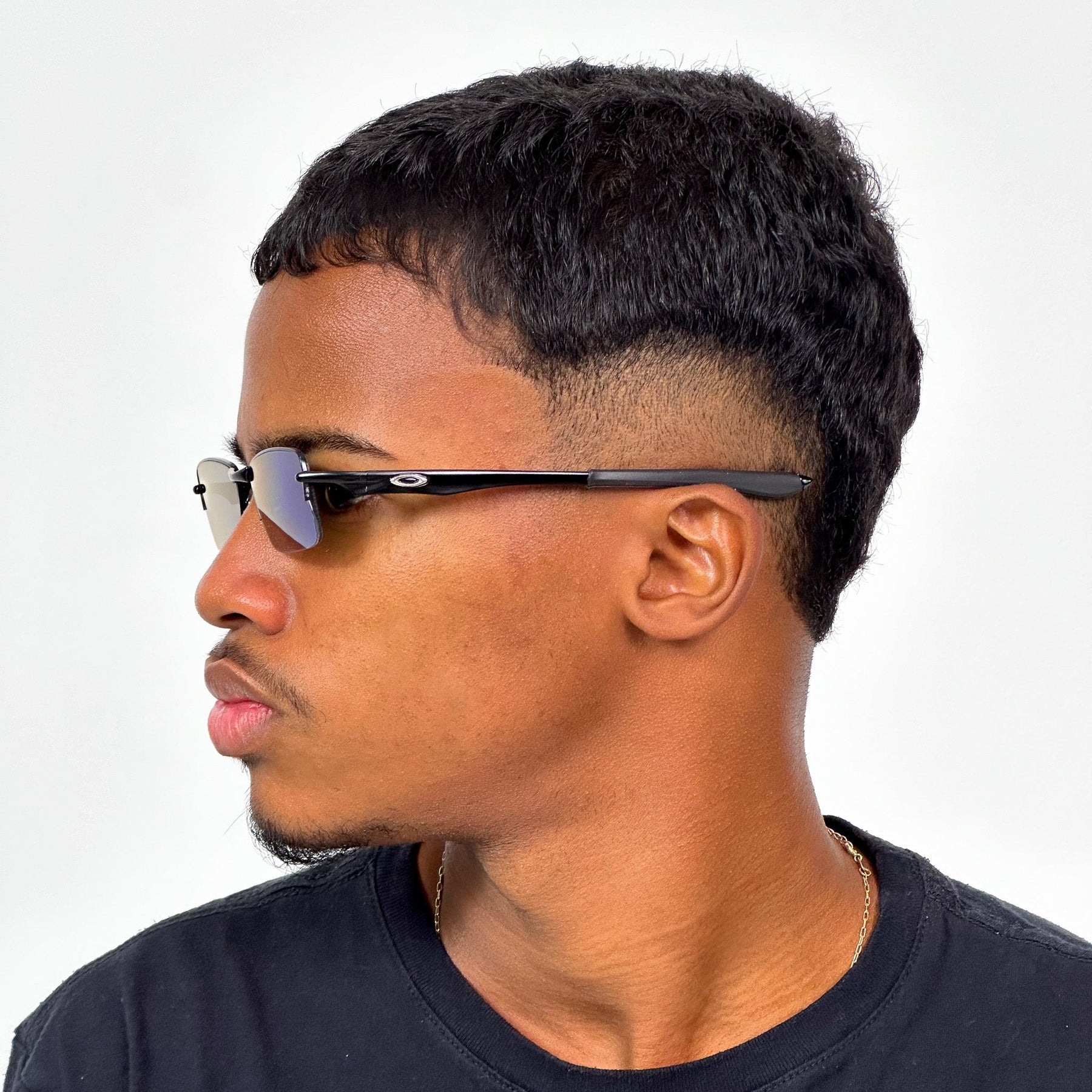 ÓCULOS DE SOL LUPA DO VILÃO PRETO LENTE AZUL ICE THUG