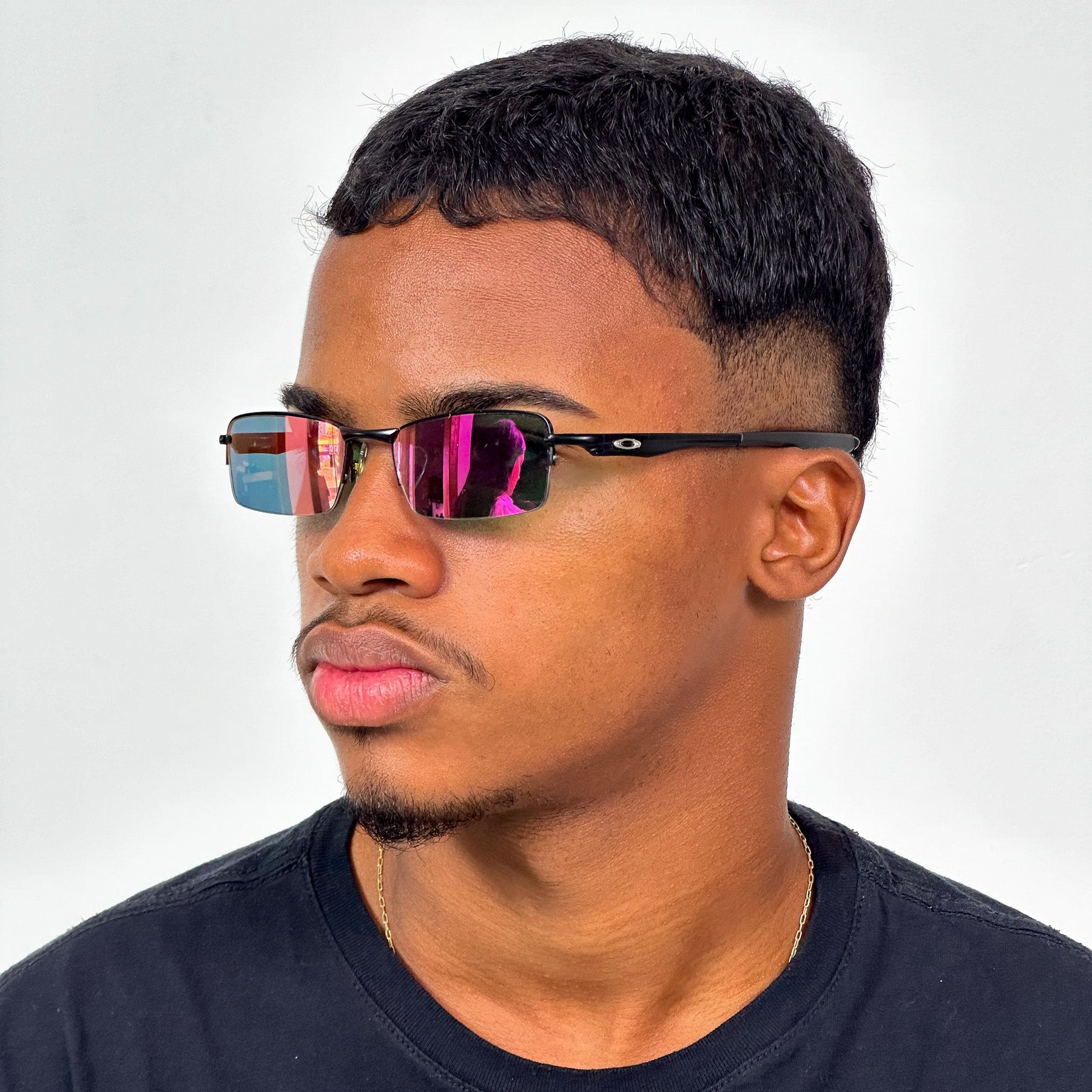 ÓCULOS DE SOL LUPA DO VILÃO PRETO LENTE AZUL ICE THUG