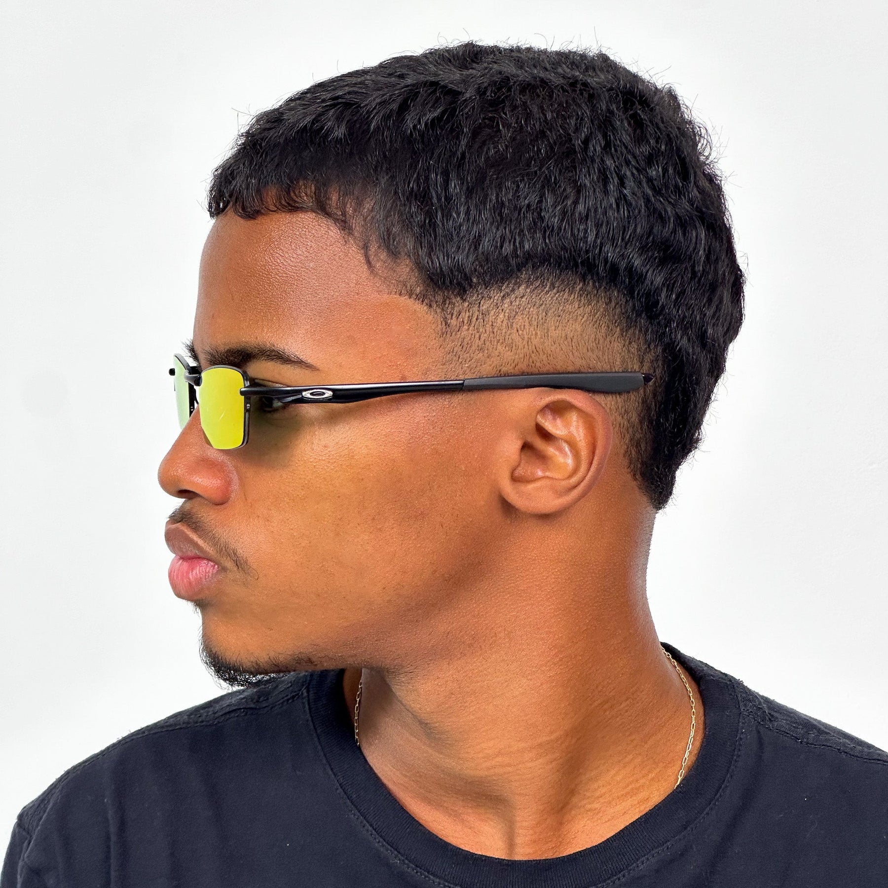 ÓCULOS DE SOL LUPA DO VILÃO PRETO LENTE AZUL ESCURO