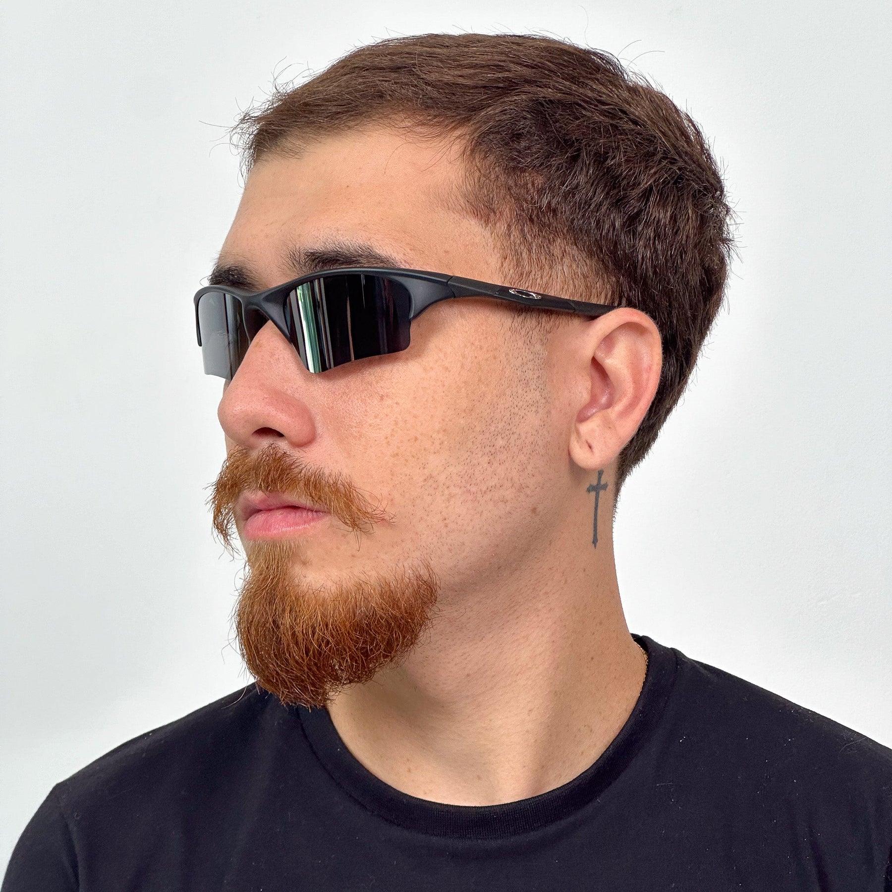 ÓCULOS DE SOL HALF JACKET PRETO LENTE PRETO