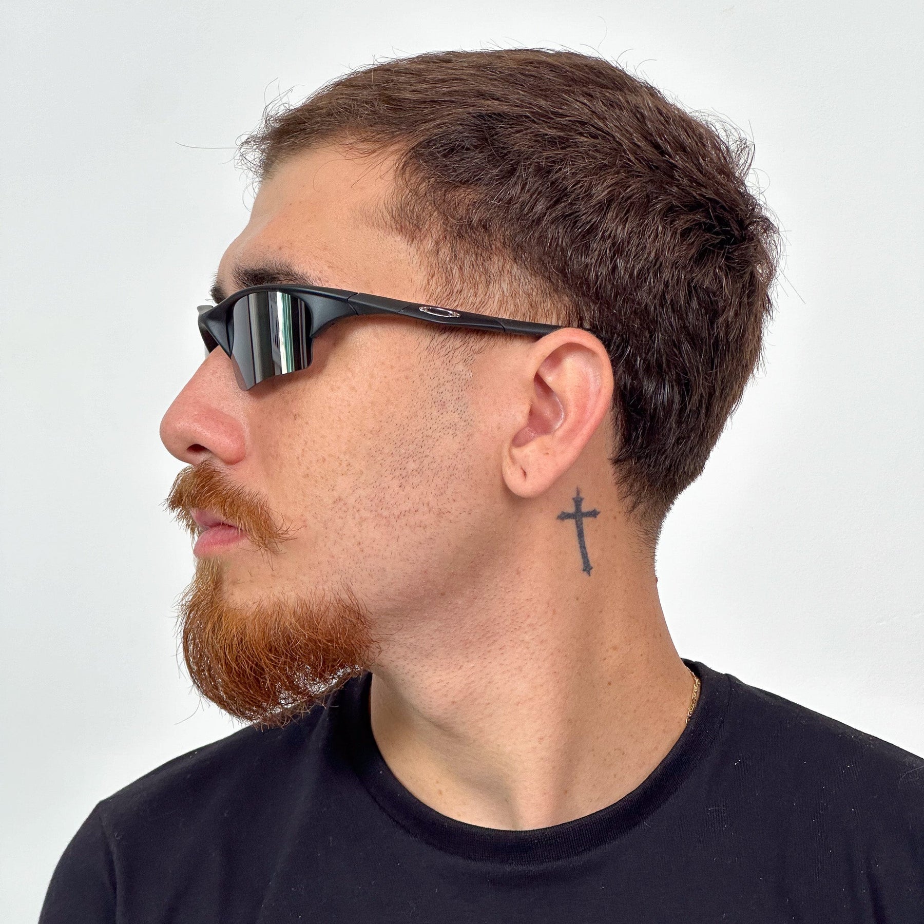 ÓCULOS DE SOL HALF JACKET PRETO LENTE LIQUID METAL