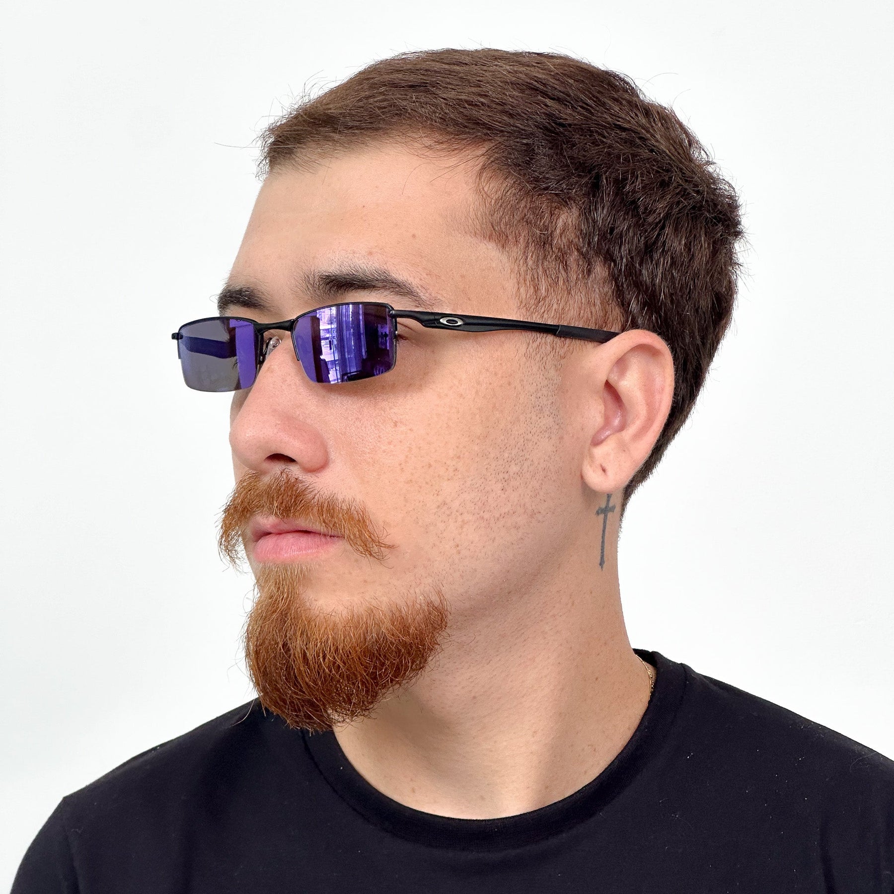 ÓCULOS DE SOL LUPA DO VILÃO PRETO LENTE AZUL ICE THUG