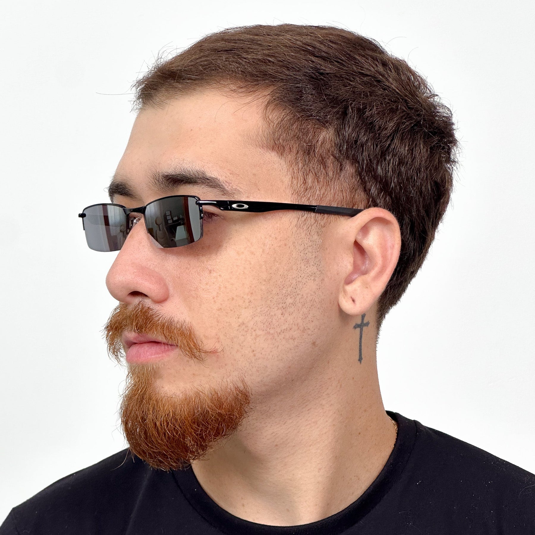 ÓCULOS DE SOL LUPA DO VILÃO PRETO LENTE AZUL ICE THUG