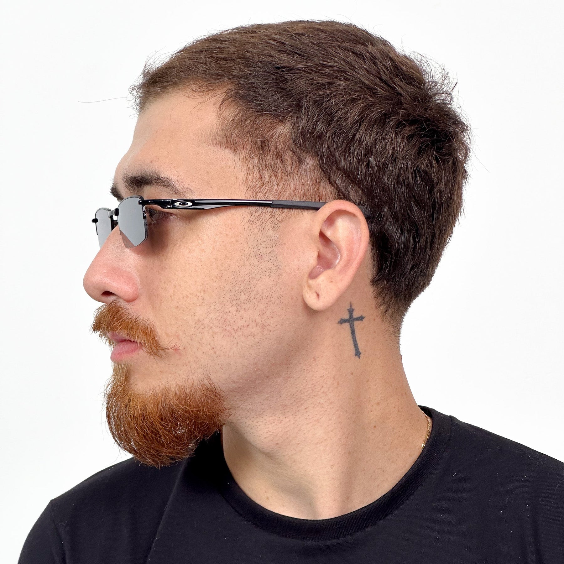 ÓCULOS DE SOL LUPA DO VILÃO PRETO LENTE AZUL ESCURO