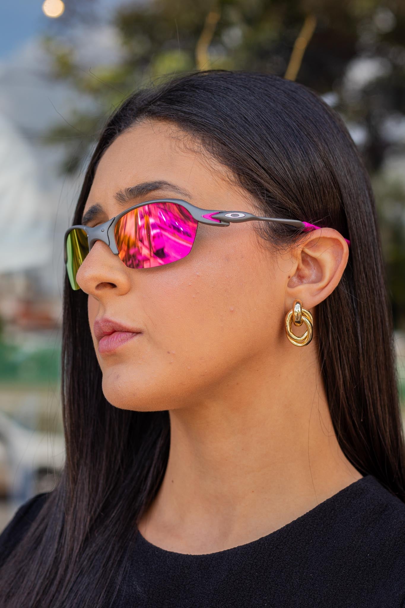 ÓCULOS DE SOL ROMEO 2 X METAL LENTE ROSA BORRACHA ROSA