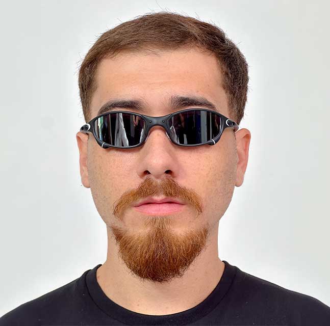 ÓCULOS DE SOL JULIET CARBON LENTE LIQUID METAL BORRACHA BRANCA